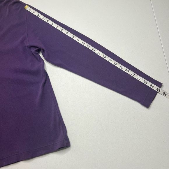 Lands' End Purple Angora Rabbit Hair Blend Crew Neck Long Sleeve Pullover Sweate - Picture 9 of 9